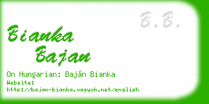 bianka bajan business card