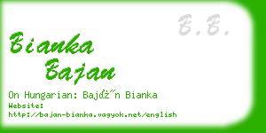 bianka bajan business card